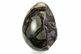 Septarian Dragon Egg Geode - Black Crystals #249318-2